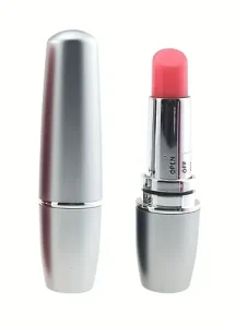 Міні вібратор у формі помади, сріблястий