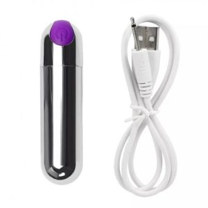Міні-вібратор кулька із металевим блиском, 10 режимів, USB зарядка