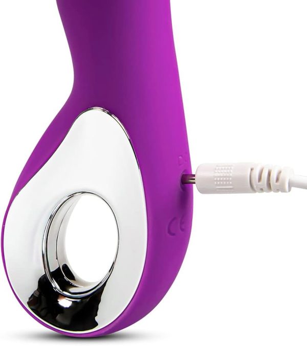 Вібратор для жінок G-Spot зігнутої форми з USB-зарядкою фіолетовий - Зображення 4