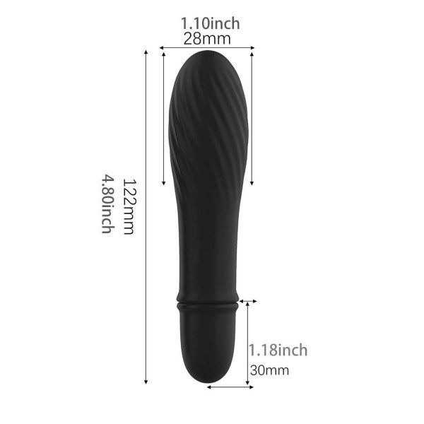 Силіконовий вібратор з рельєфною поверхнею Black Twist Mini - Зображення 4