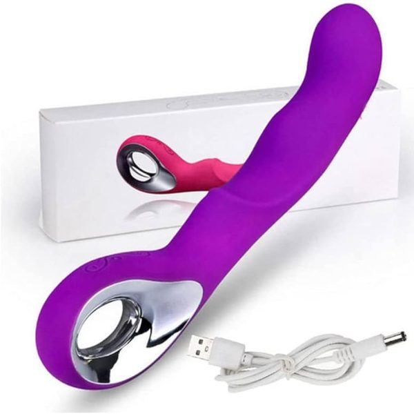 Вібратор для жінок G-Spot зігнутої форми з USB-зарядкою фіолетовий - Зображення 7