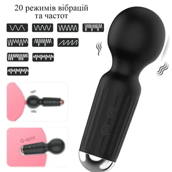 Вібратор мікрофон Wo-sex AV BAR, 20 режимів, чорний - Зображення 8