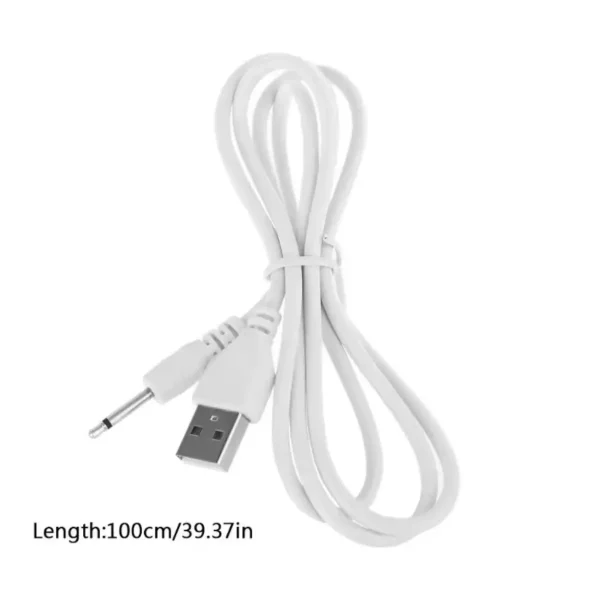 USB-кабель для зарядки вібратора (DC 2.5 мм, 100 см, білий) - Зображення 2