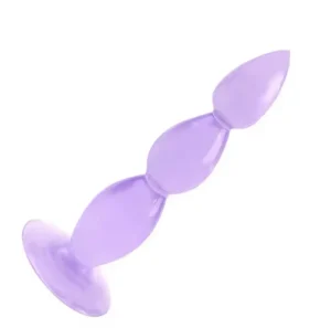 Анальна пробка силіконова фігурна фіолетова, 120 мм × 47 мм