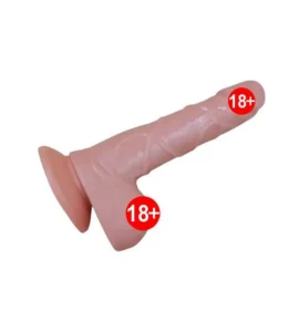 Реалістичний фалоімітатор з мошонкою на присосці, 16 см