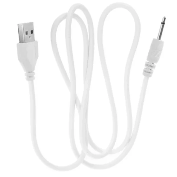 USB-кабель для зарядки вібратора (DC 2.5 мм, 100 см, білий) - Зображення 3