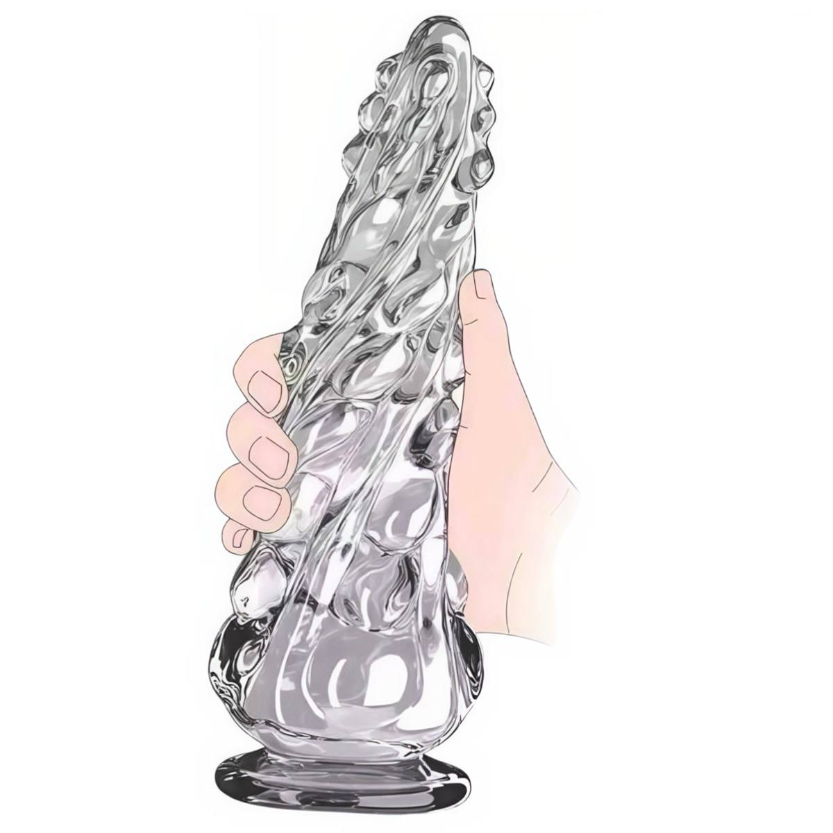 Анальна пробка рельєфна 18 см Дракон, прозора - Зображення 2