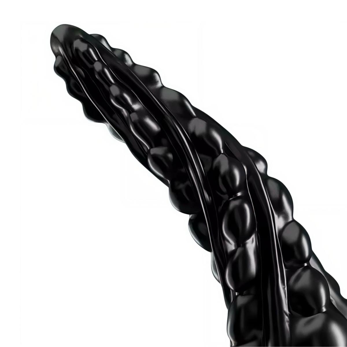 Анальна пробка рельєфна 18,5 см Дракон, чорна — изображение 5