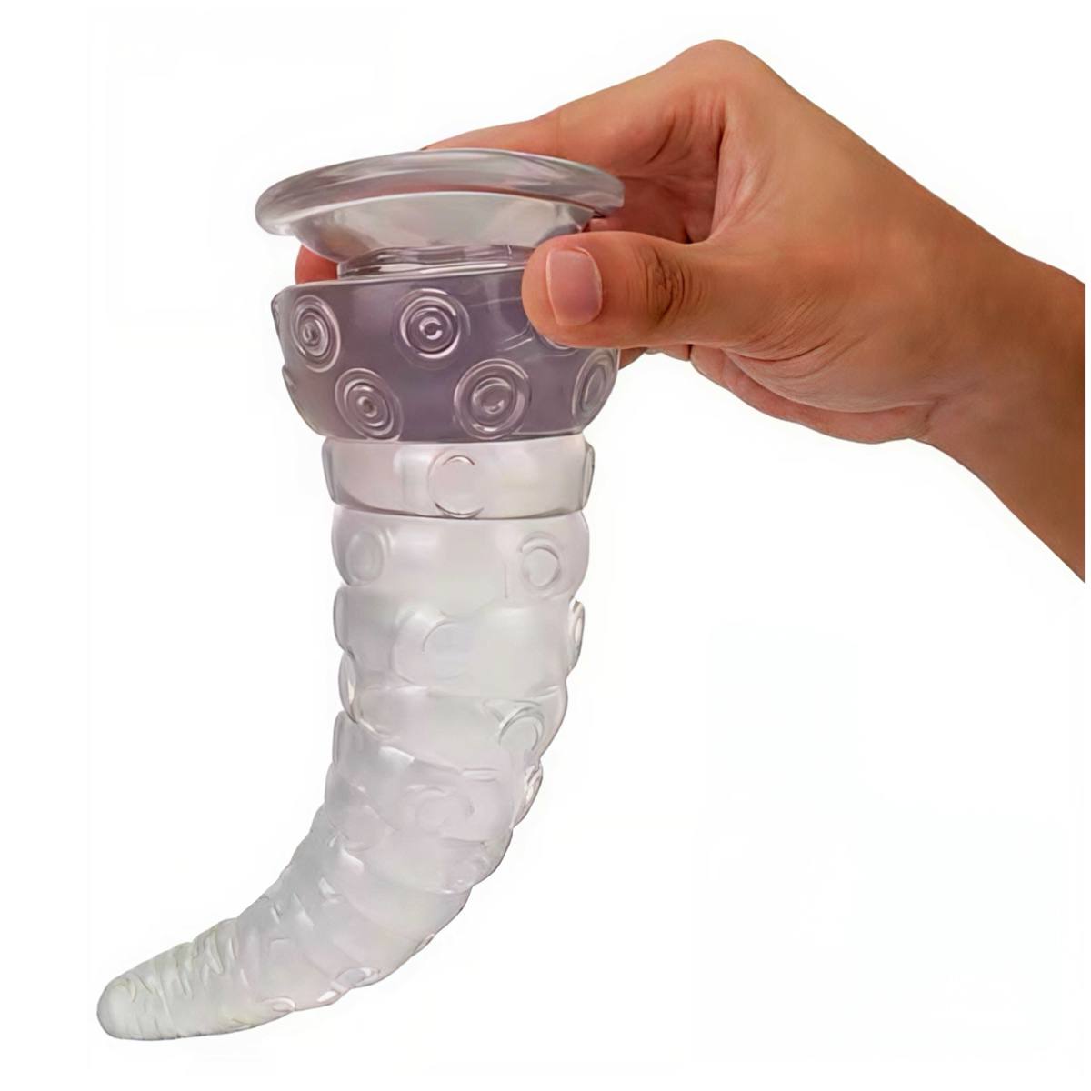 Анальна пробка рельєфна 12 см Щупальце, прозора - Зображення 3