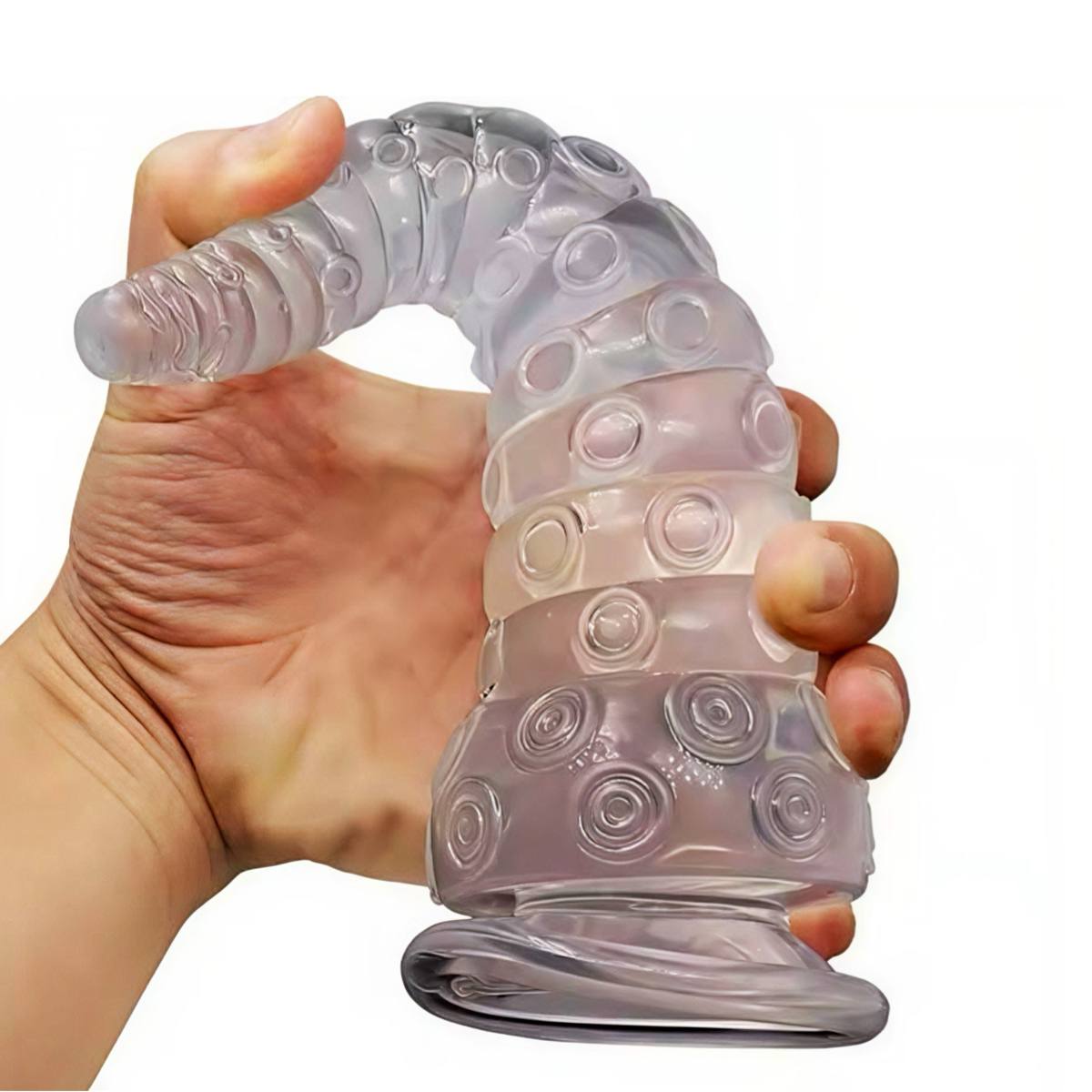 Анальна пробка рельєфна 18 см Щупальце, прозора - Зображення 5