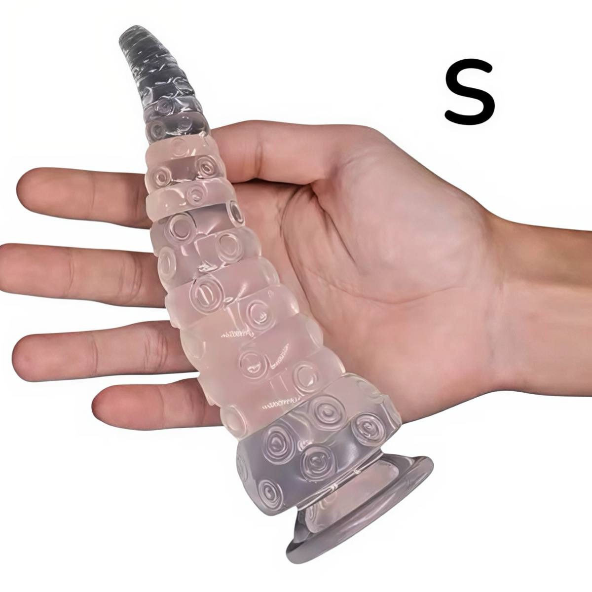 Анальна пробка рельєфна 12 см Щупальце, прозора - Зображення 2