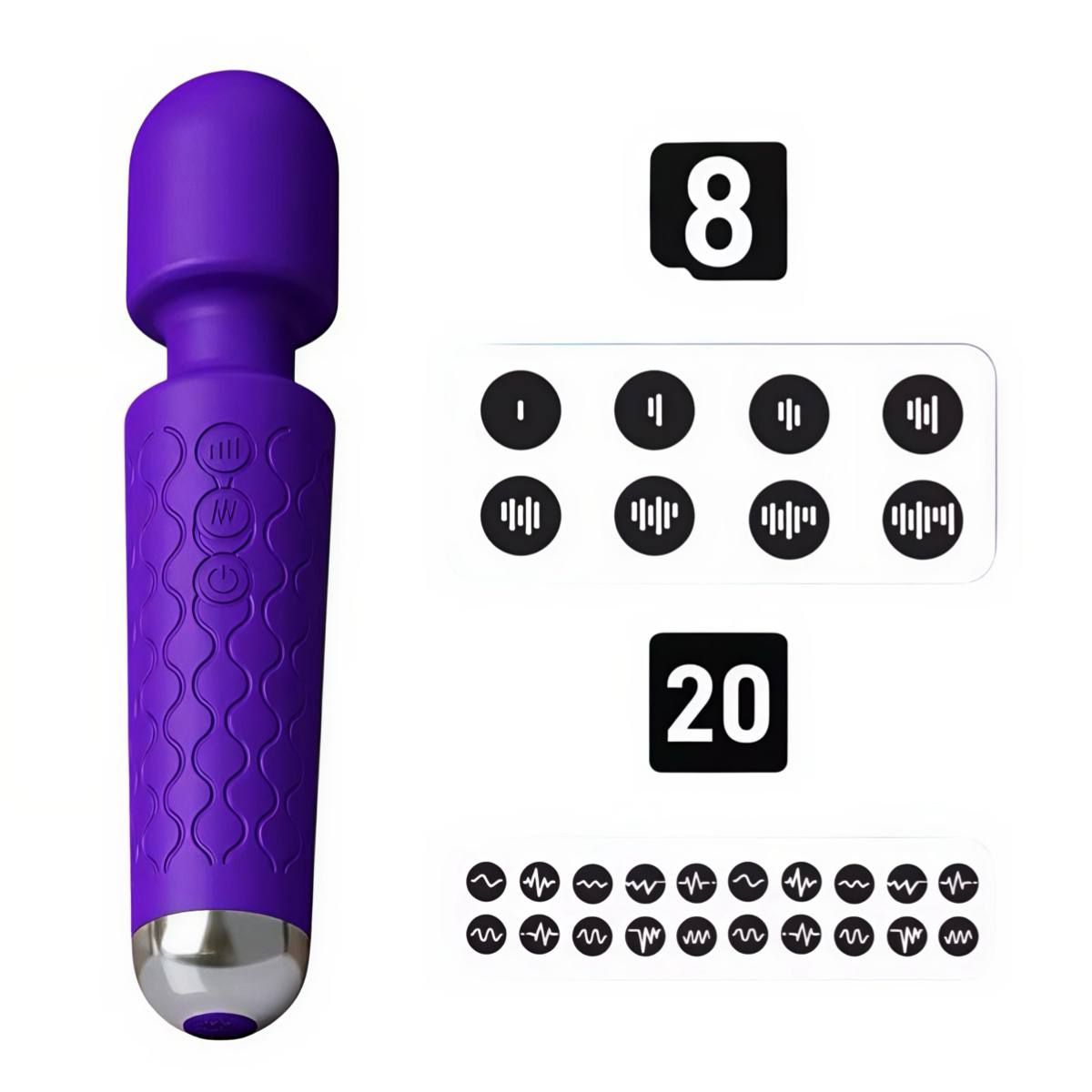 Вібратор мікрофон з рухомою голівкою фіолетовий, 20 см — изображение 4