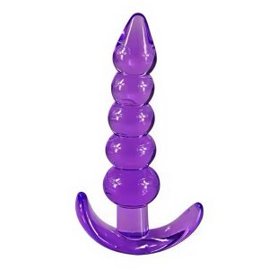 анальна пробка кульки з обмежувачем, фіолетова