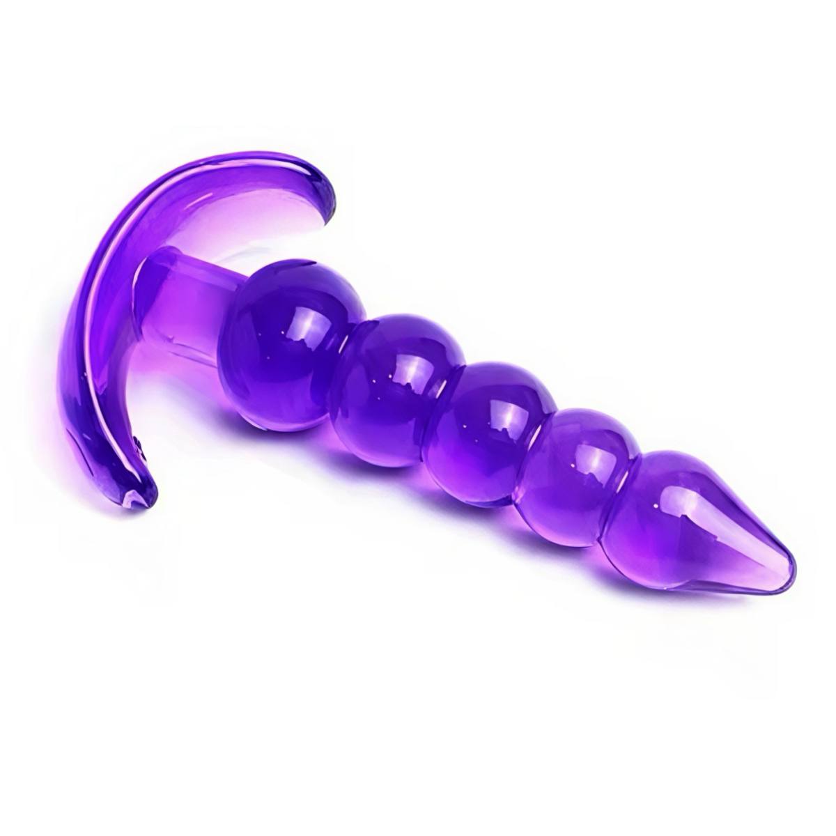 Анальна пробка кульки з обмежувачем, фіолетова - Зображення 3