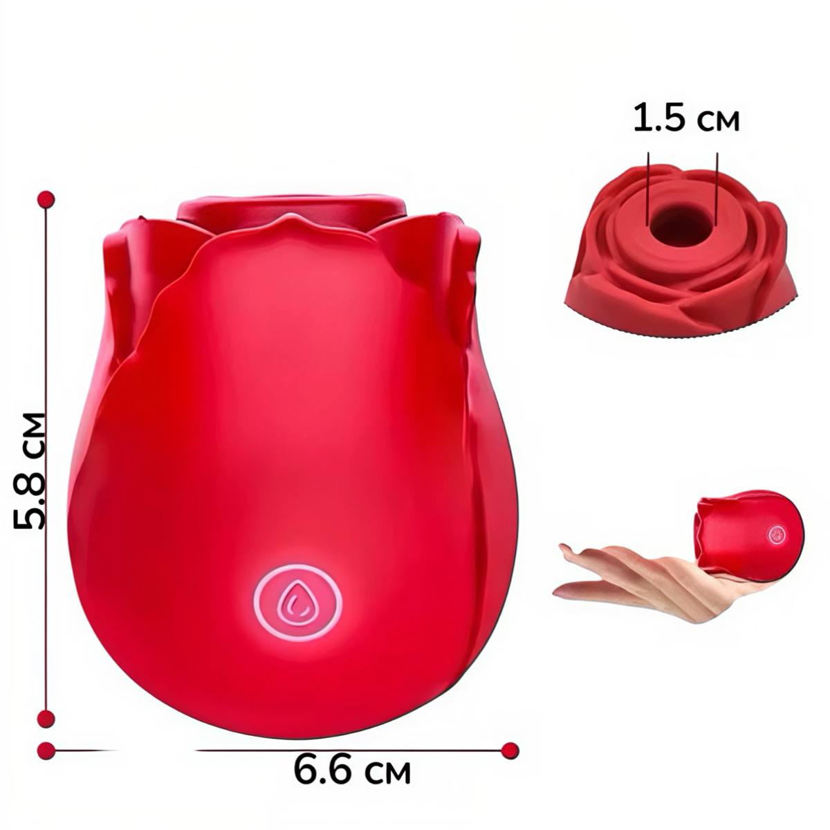 Вакуумний кліторальний вібратор троянда червона - Зображення 3