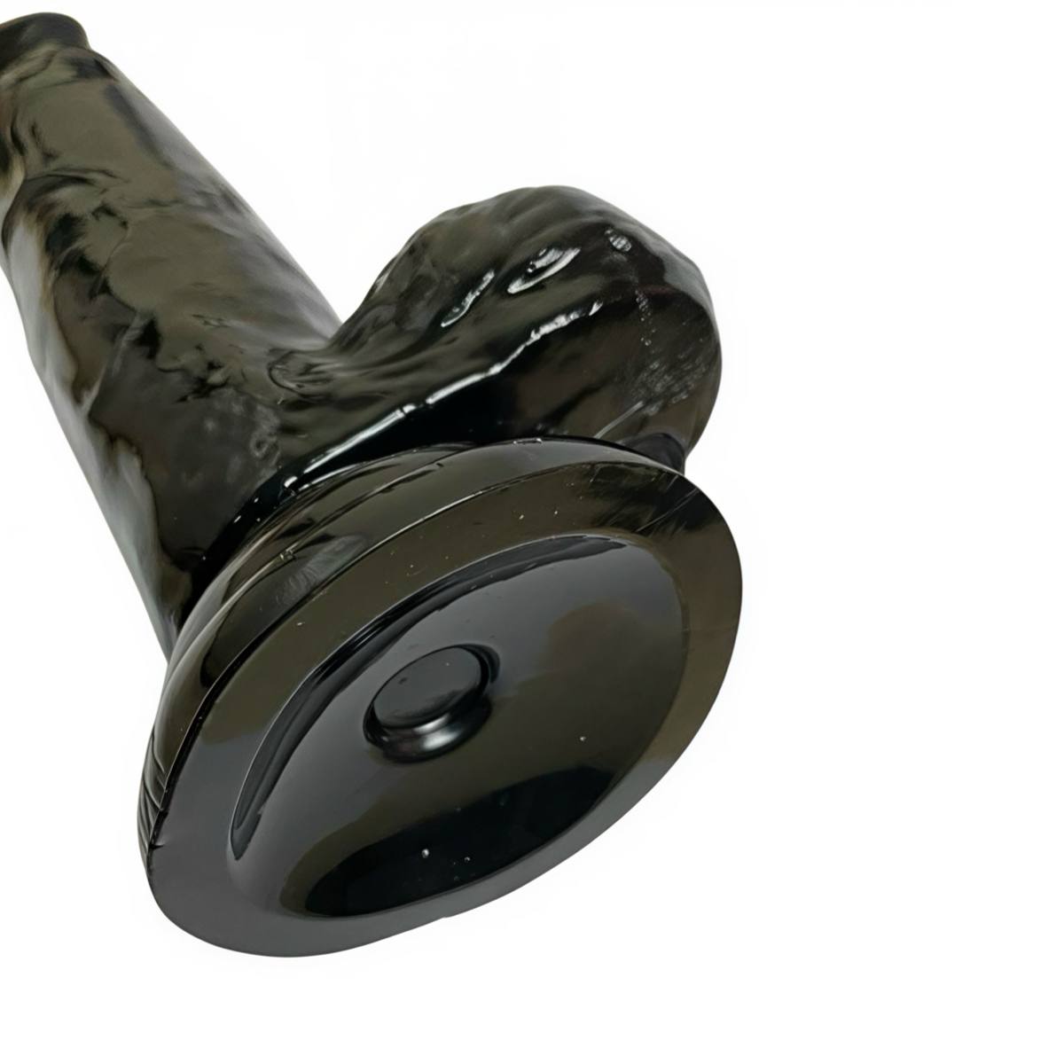 Фалоімітатор чорний з мошонкою для вагінального та анального використання, 22 см - Зображення 3