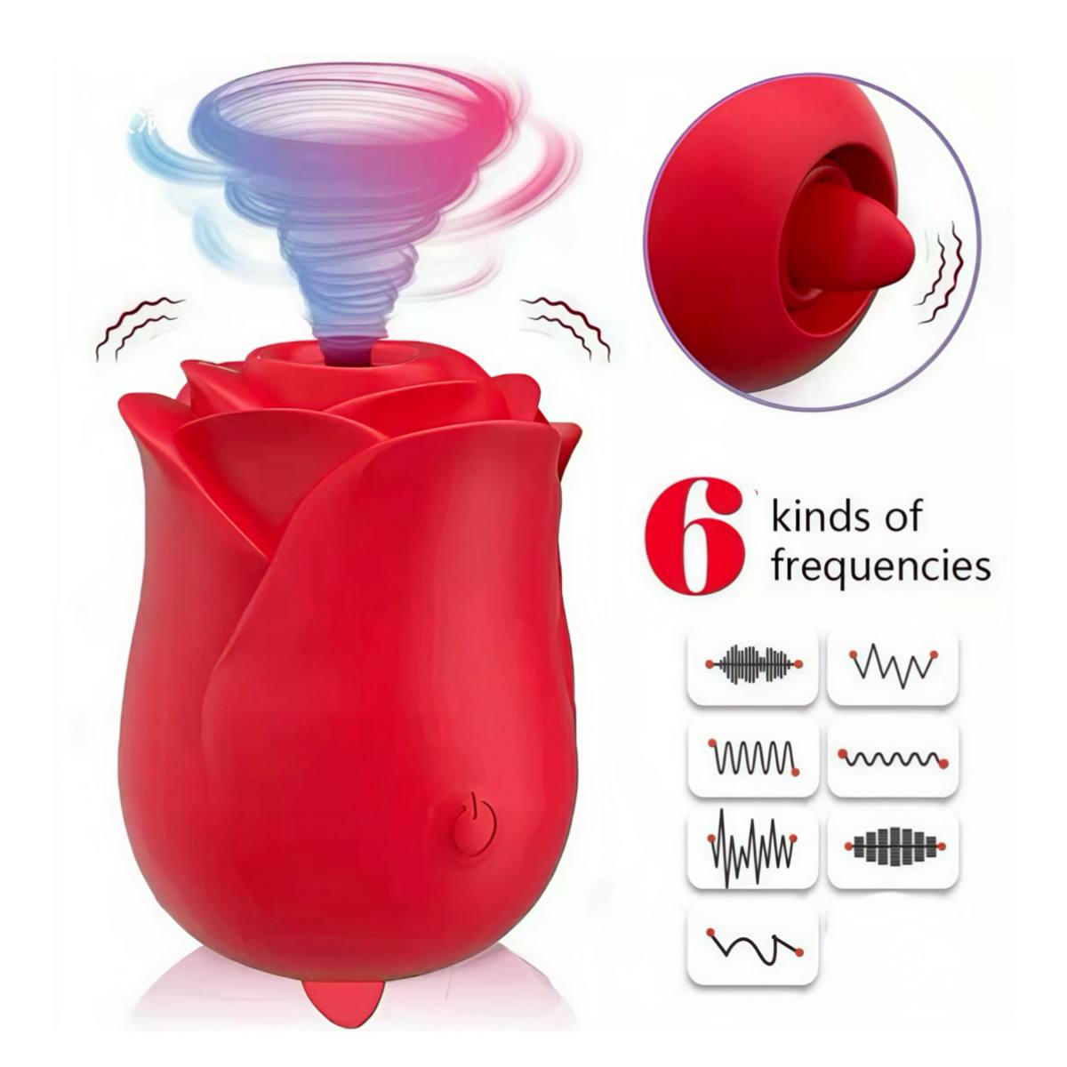 Вібратор троянда з вакуумною стимуляцією 2в1 у колбі — изображение 3