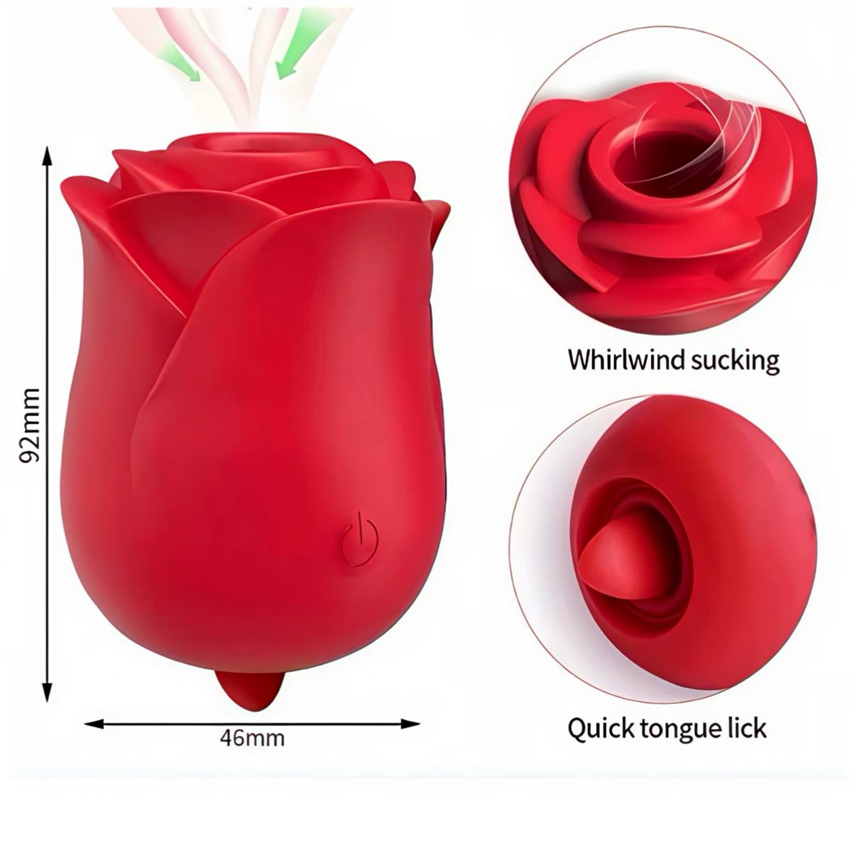 Вібратор троянда з вакуумною стимуляцією 2в1 у колбі — изображение 4