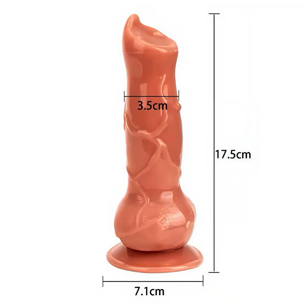 Фалоімітатор рельєфний з розширеною основою для вагінального та анального використання Dog dildo, 17,5 см - Зображення 4