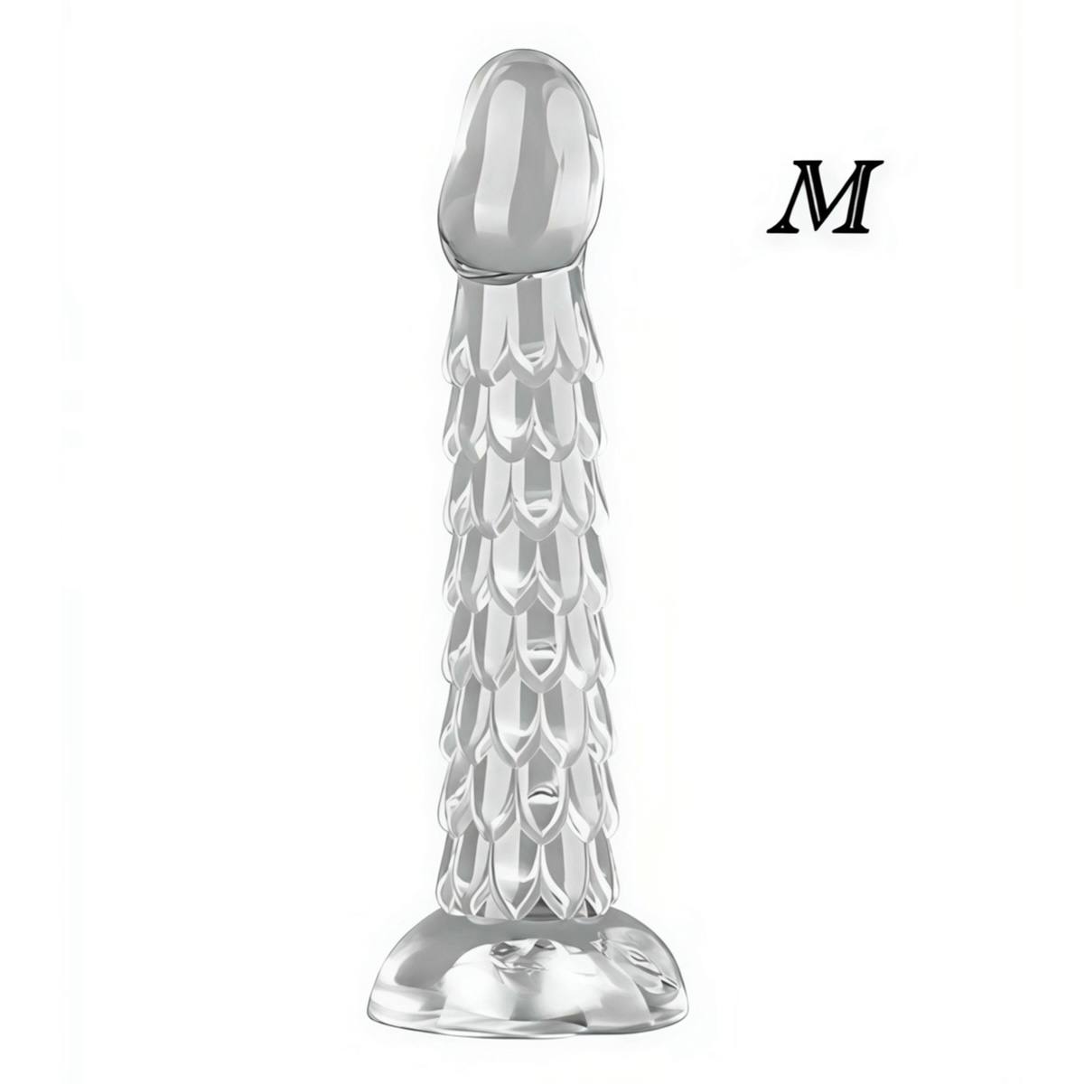 фалоімітатор рельєфний прозорий з присоскою для вагінального та анального використання, силікон