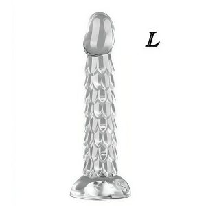 фалоімітатор рельєфний прозорий з присоскою для вагінального та анального використання, силікон