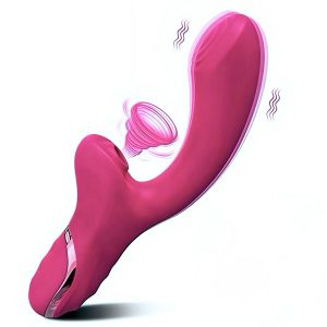 кролик з вакуумним вібратором 2в1, силікон