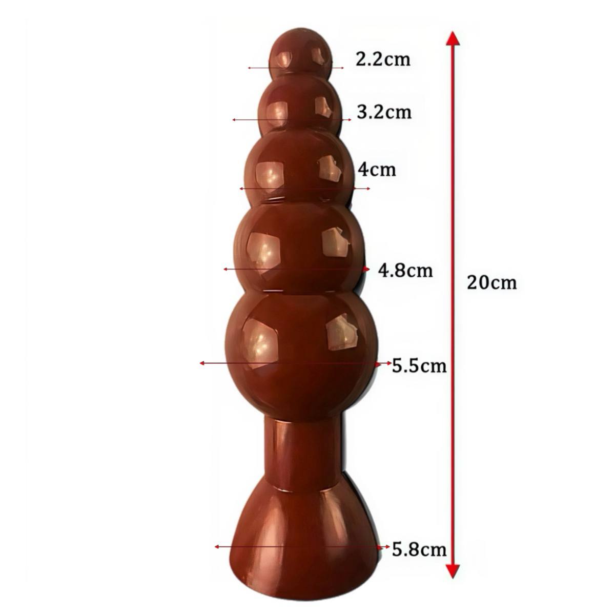 Анальна пробка 5 кульок з розширенням, коричнева - Зображення 2