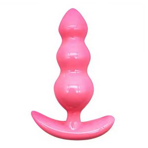 анальна пробка фігурна рожева з обмежувачем, силікон