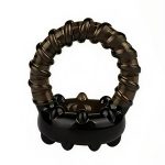 ерекційне кільце подвійне рельєфне силіконове, темне