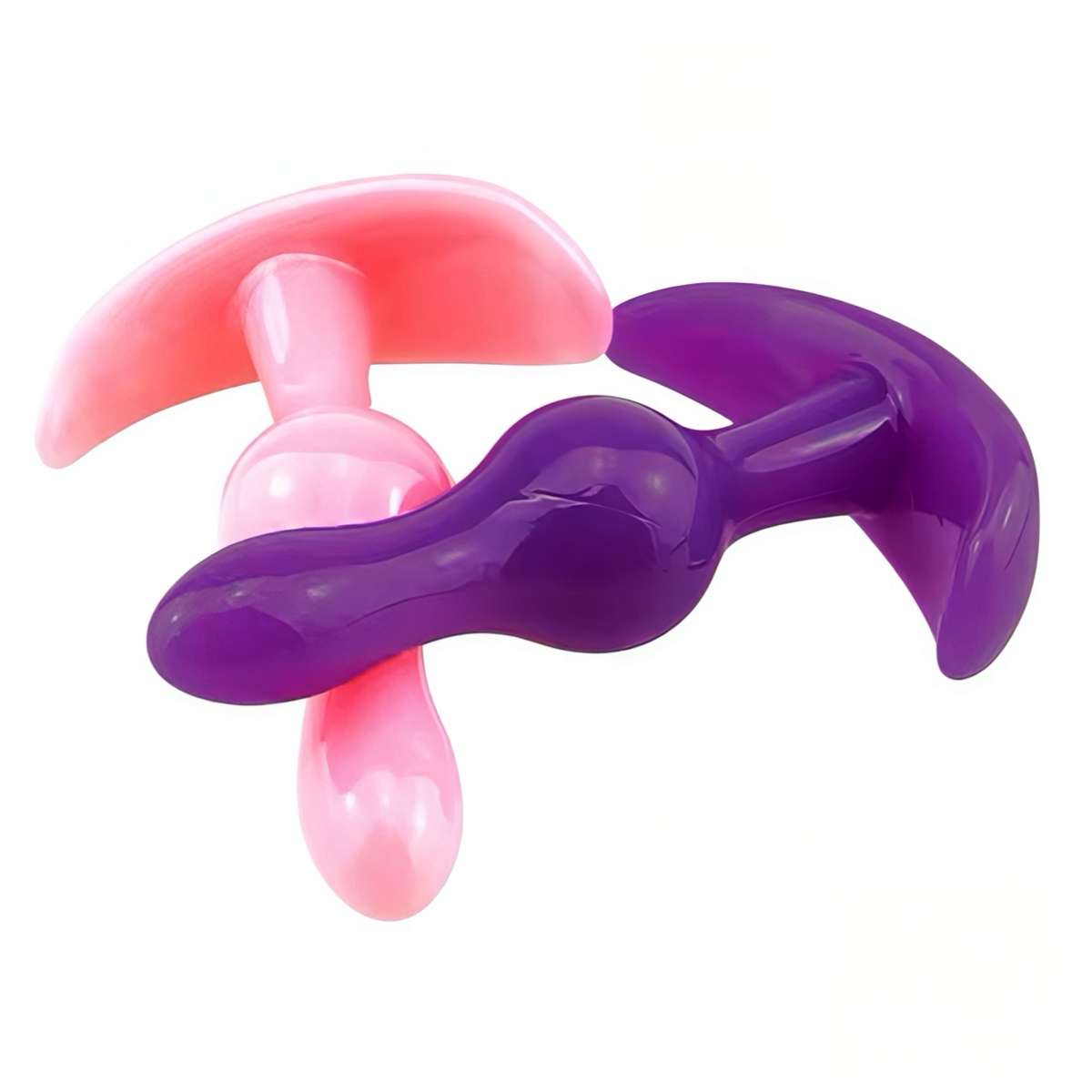 Анальна пробка силіконова фігурна рожева з якірним упором - Зображення 4