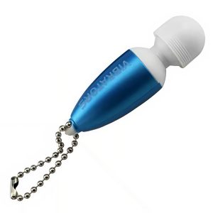 блакитний міні вібратор-брелок з точковою стимуляцією з одним режимом