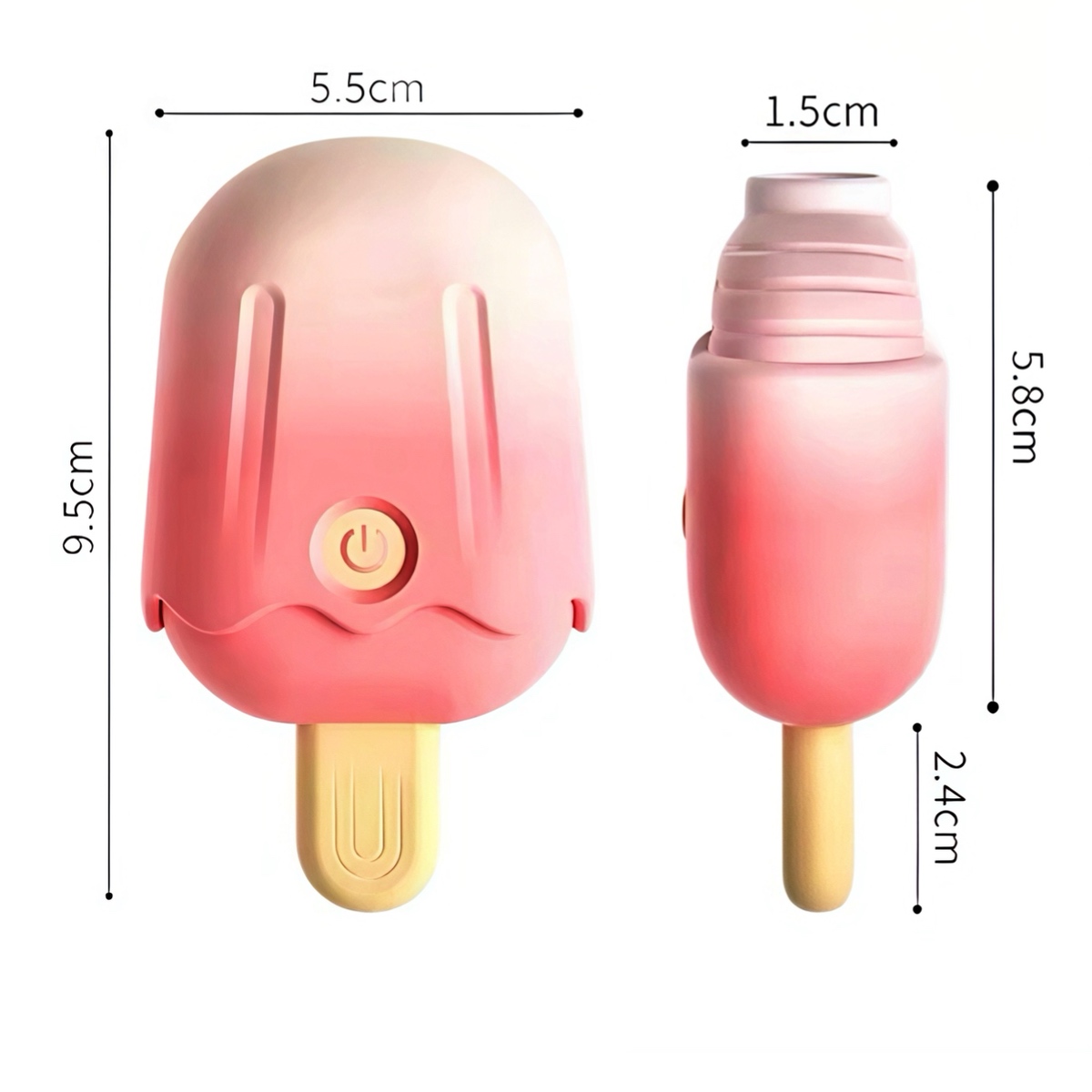 Вакуумний кліторальний вібратор у формі морозива, рожевий - Зображення 3