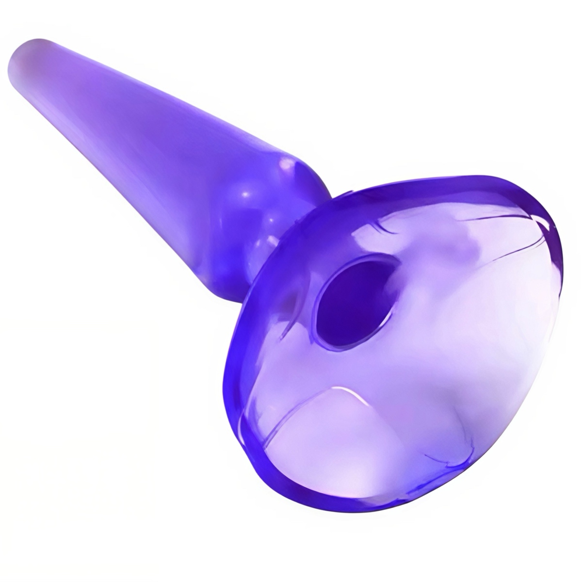Анальна пробка фігурна силіконова з присоскою для новачків фіолетова - Зображення 6