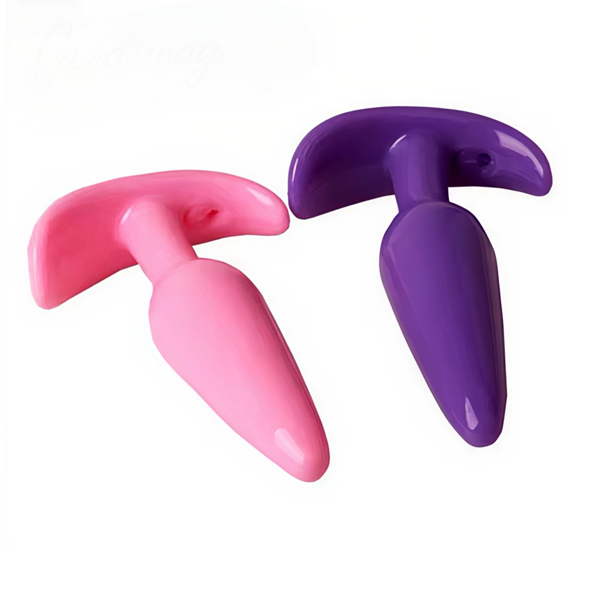 Анальна силіконова пробка фіолетова зі стопером у подовженій конусній формі - Зображення 5