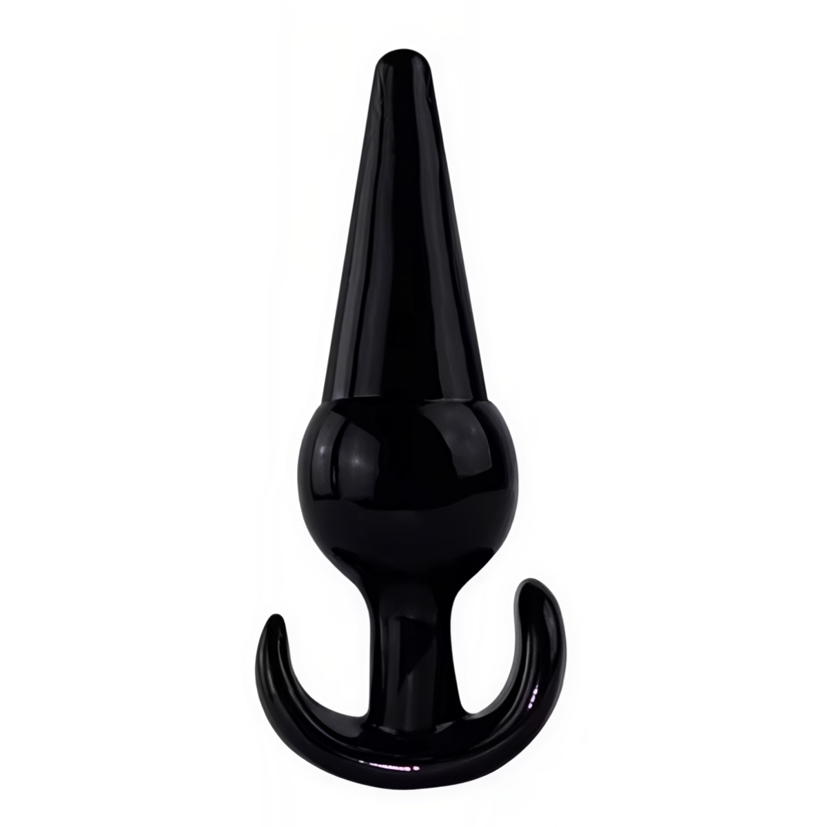 анальна пробка силіконова конусна зі стопером чорна 12 см
