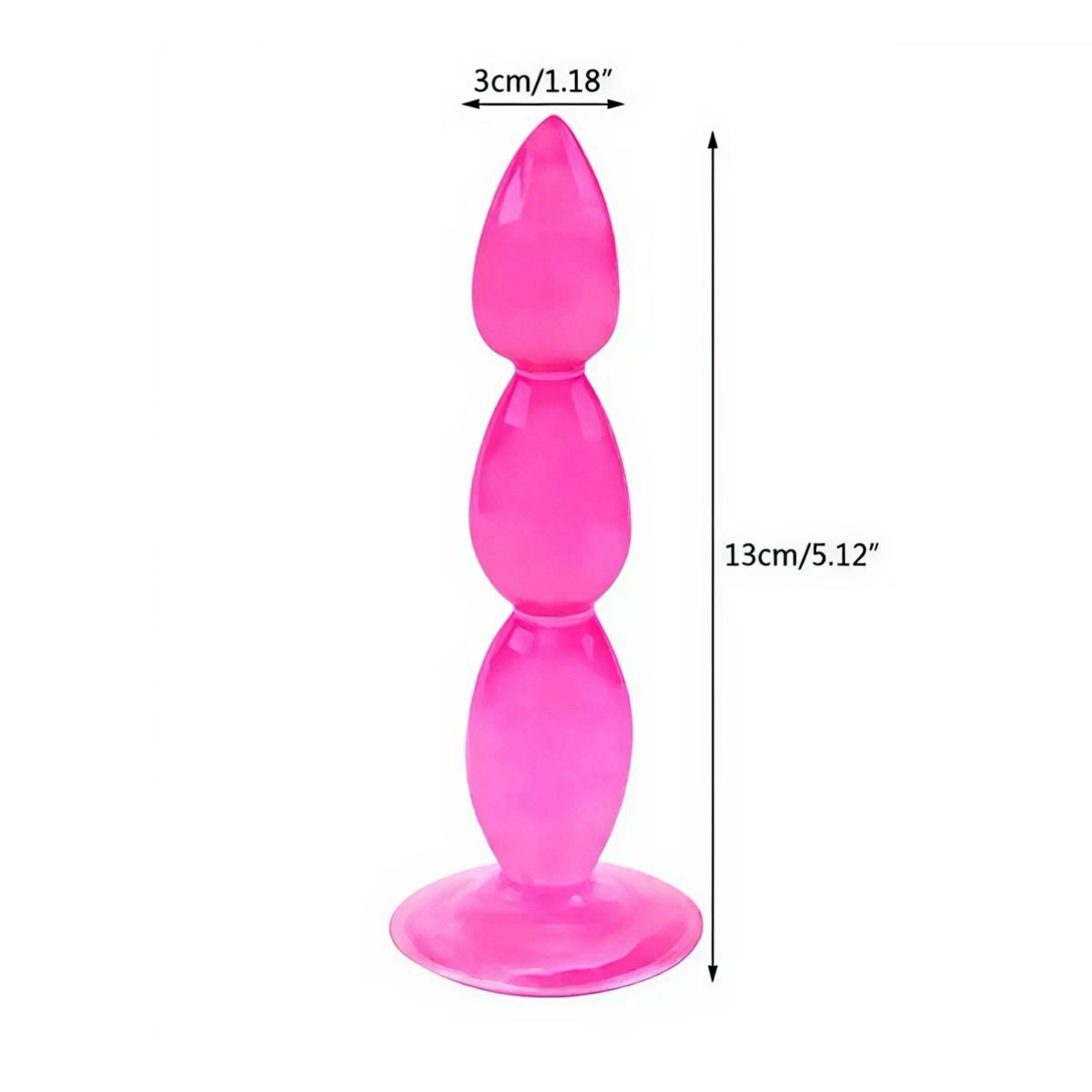 Анальна пробка на присосці рожева хвилеподібна - Зображення 2