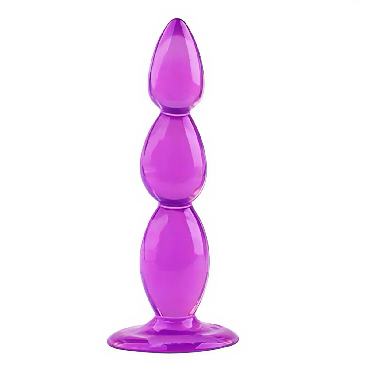 анальна пробка рожева на присосці з видовженими кульками еластичний матеріал