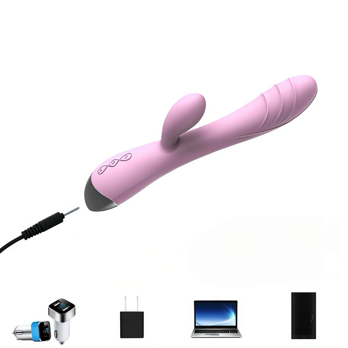 Вібратор кролик рожевий з подвійною стимуляцією та 10 режимами вібраціїй — изображение 5