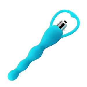 Анальна пробка з вібрацією та кільцем для фіксації 17 см