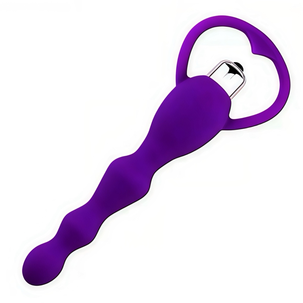 Анальна пробка з вібрацією та кільцем для фіксації 17 см