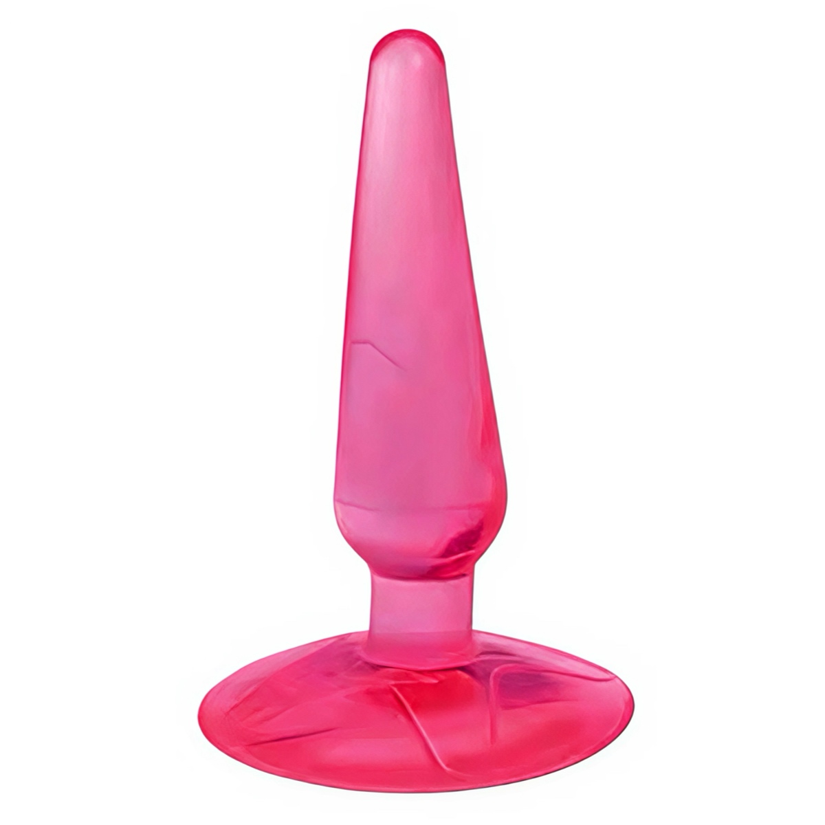 анальна пробка конусна рожевого кольору з присоскою