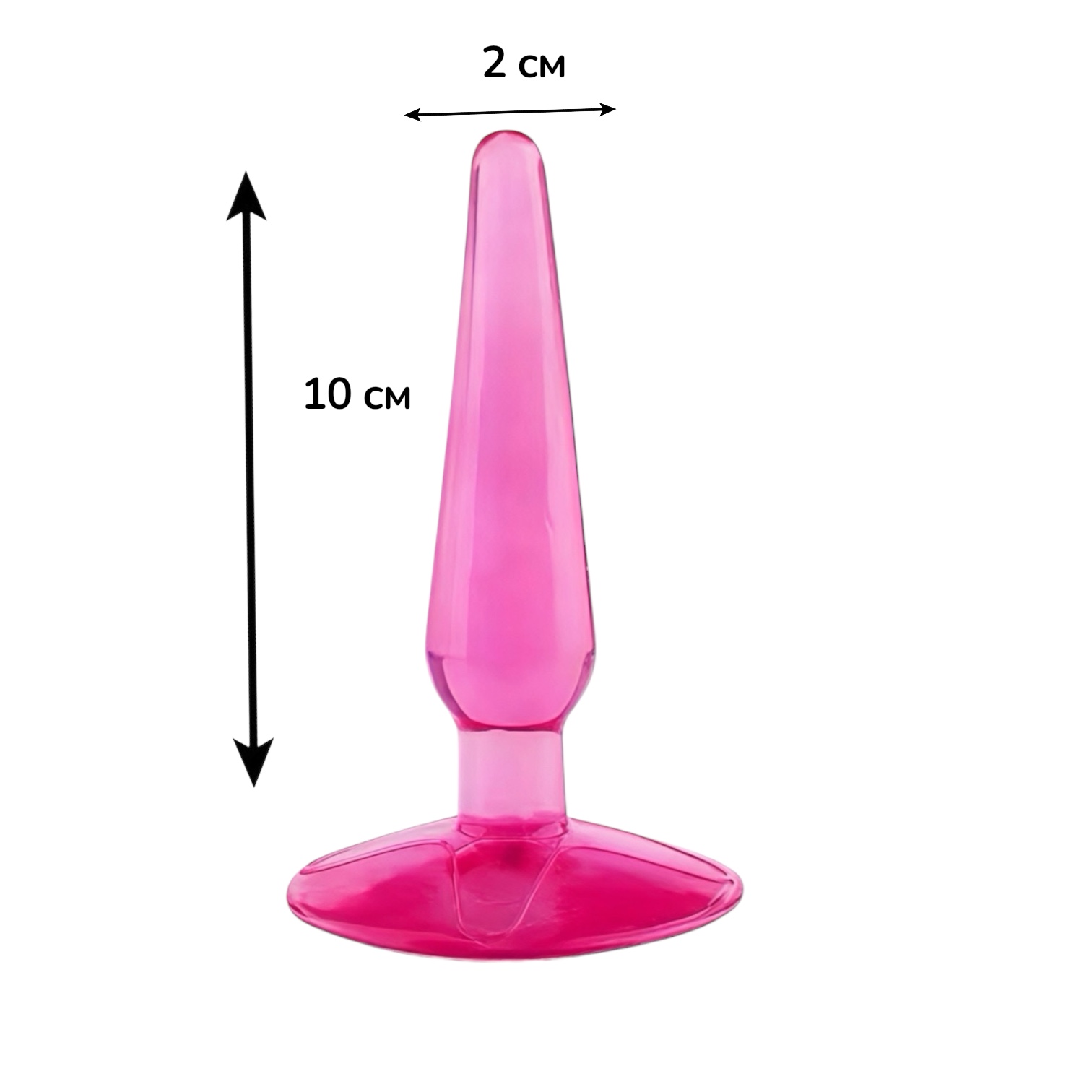 Анальна пробка з вузьким силіконовим конусом на присосці рожевого кольору - Зображення 2