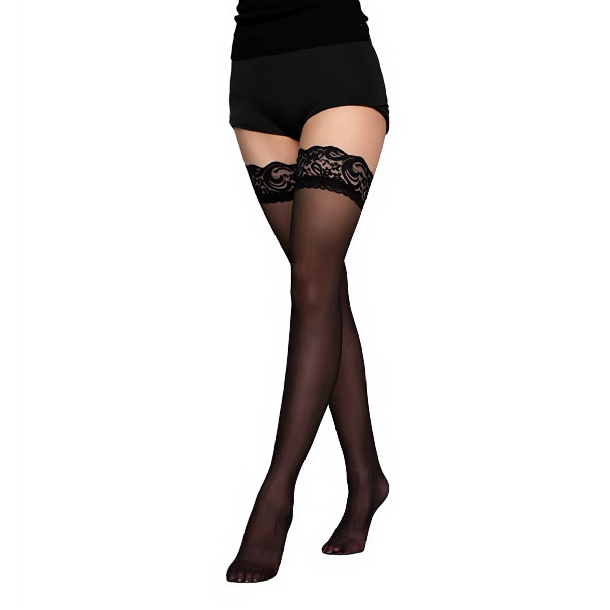 еротичні прозорі панчохи з мереживним верхом