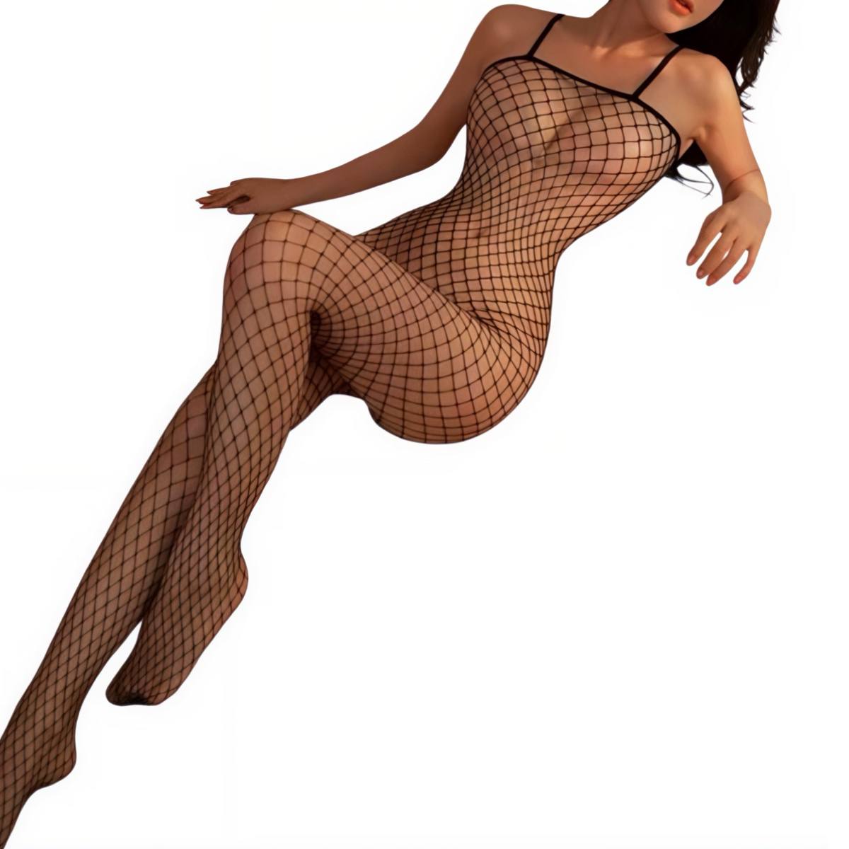 боді-сітка на все тіло чорна з відкритою структурою, еластичний матеріал