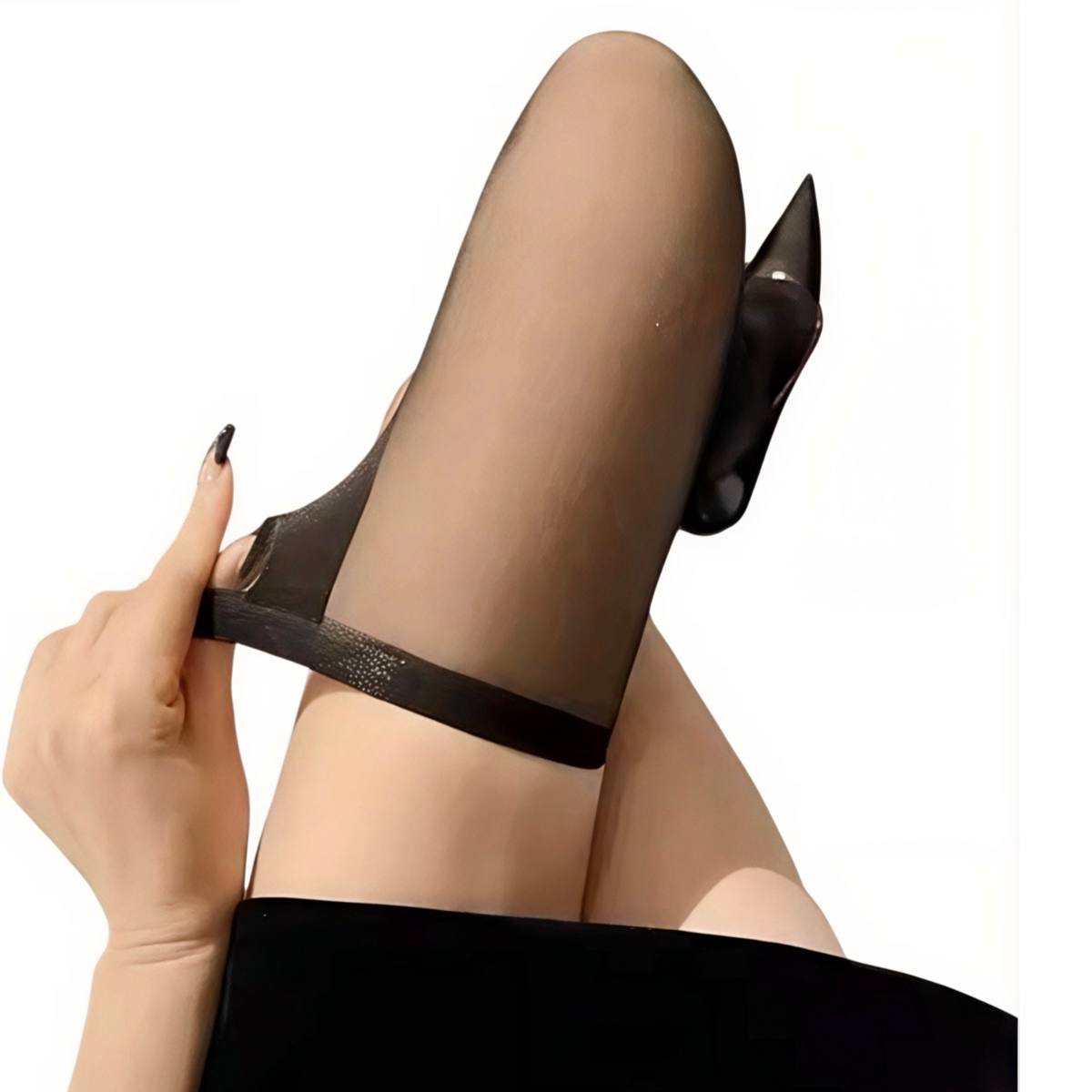 Чорні прозорі панчохи 20 den класичні — изображение 4