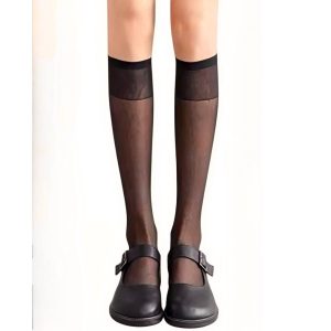 чорні прозорі гольфи 20 den, еластичний матеріал