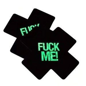 Наліпки на соски хрестики з контрастним написом