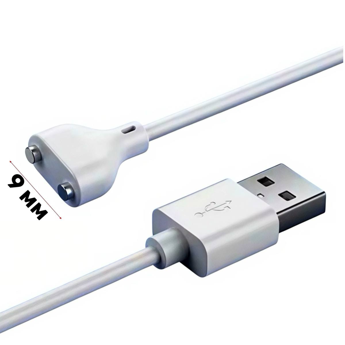 магнітний зарядний шнур 9 мм для секс-іграшок, білий USB кабель