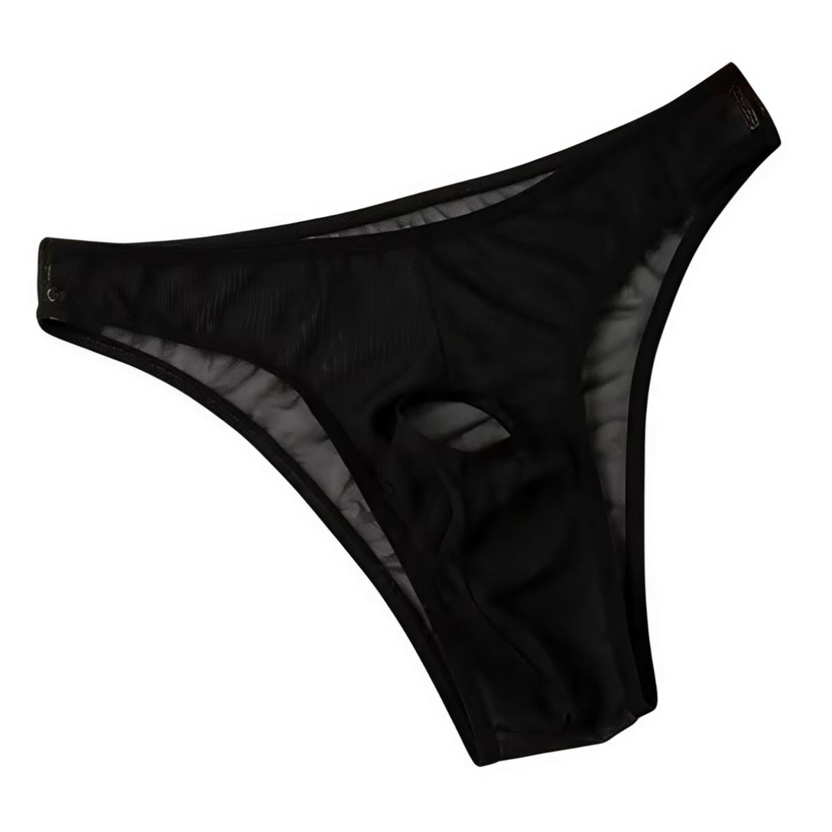 Еротичні чоловічі труси сітка з вирізом чорні - Зображення 4