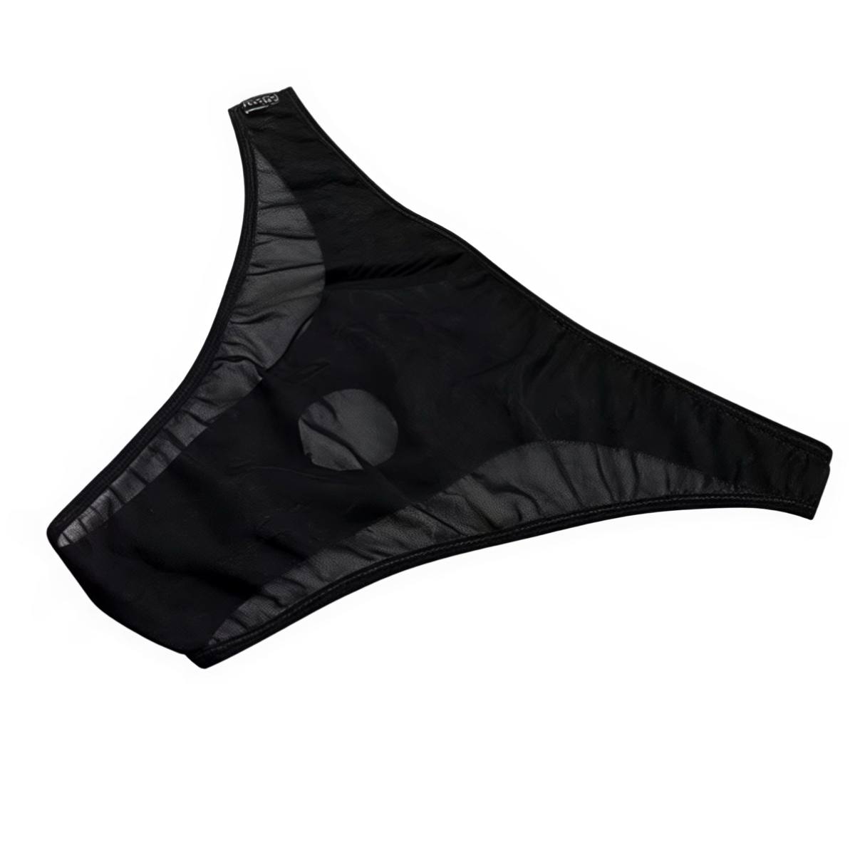 Еротичні чоловічі труси сітка з вирізом чорні - Зображення 3